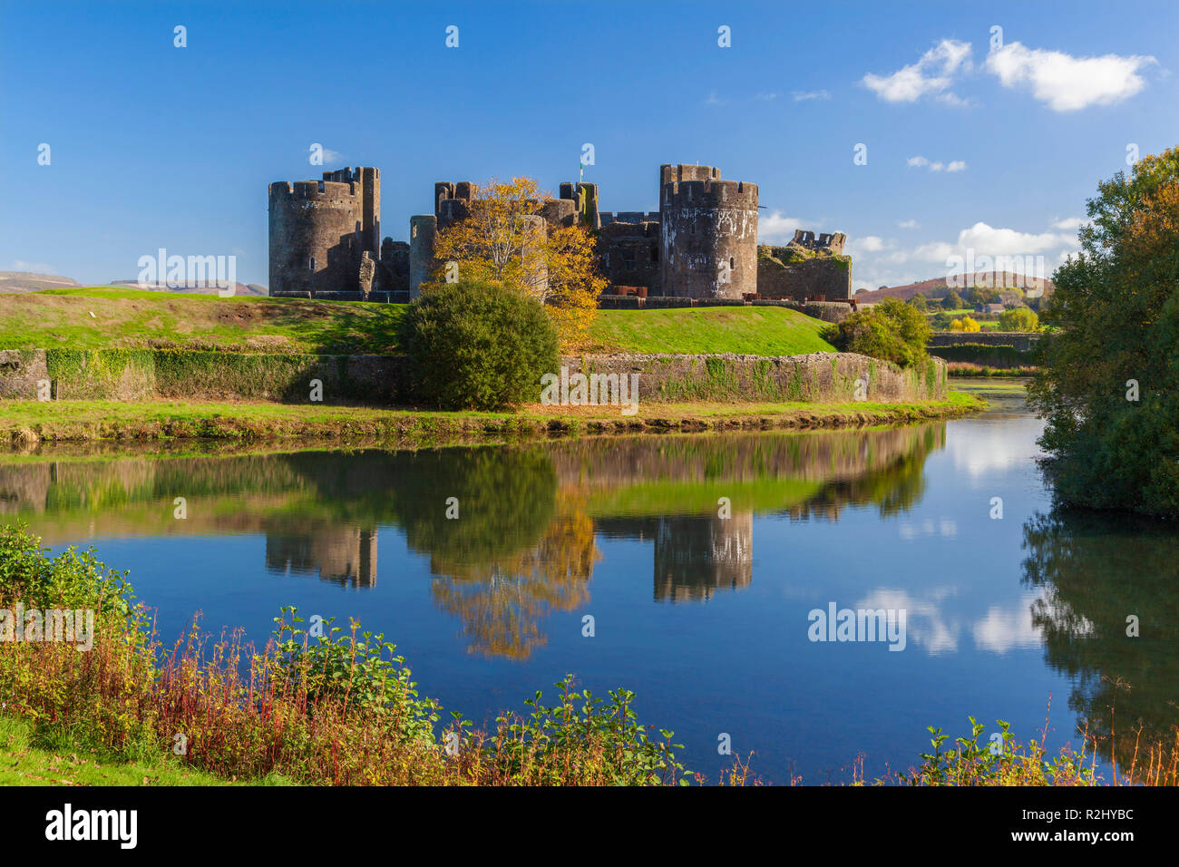 Château de Caerphilly, Cardiff, Pays de Galles, Royaume-Uni Banque D'Images