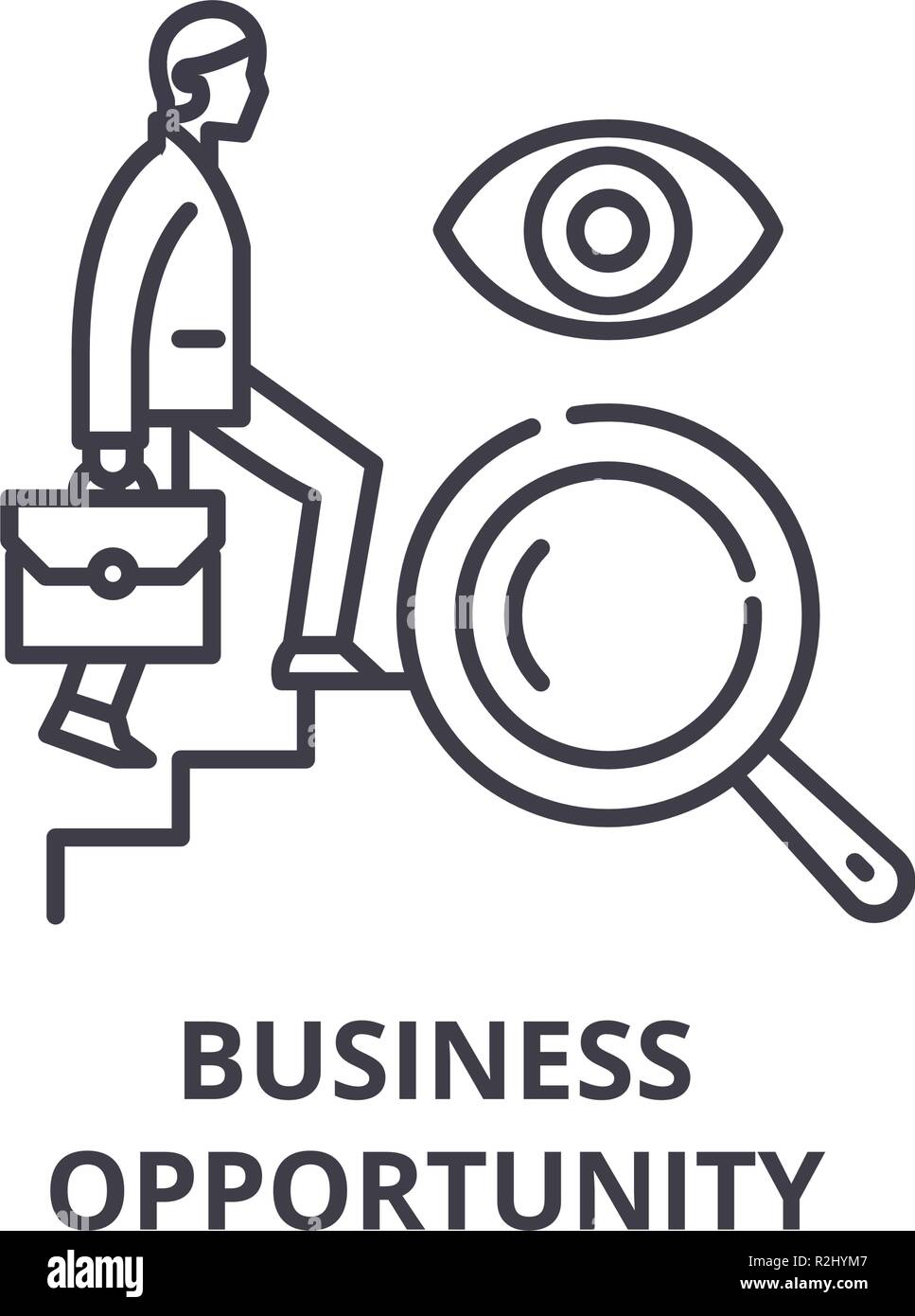 L'icône de la ligne d'opportunités commerciales concept. Occasion d'affaires vector illustration linéaire, symbole, d'un signe Illustration de Vecteur