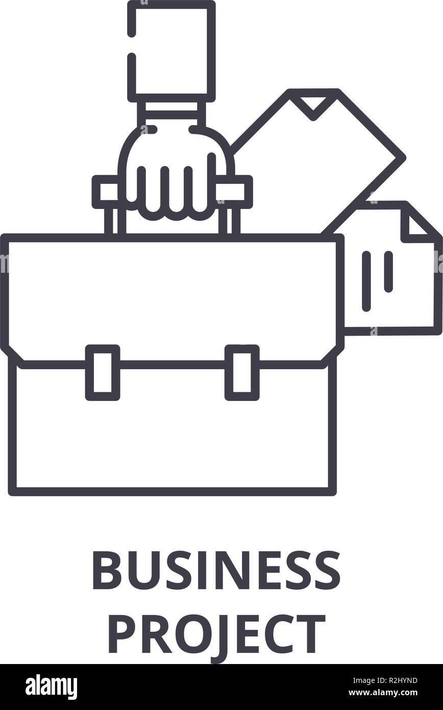 L'icône de la ligne du plan de projet d'entreprise concept. Business plan projet linéaire vector illustration, symbole, d'un signe Illustration de Vecteur
