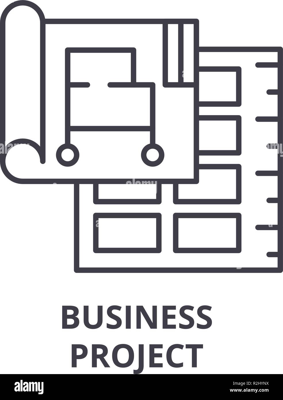 L'icône de la ligne du projet d'entreprise concept. Projet d'entreprise vector illustration linéaire, symbole, d'un signe Illustration de Vecteur