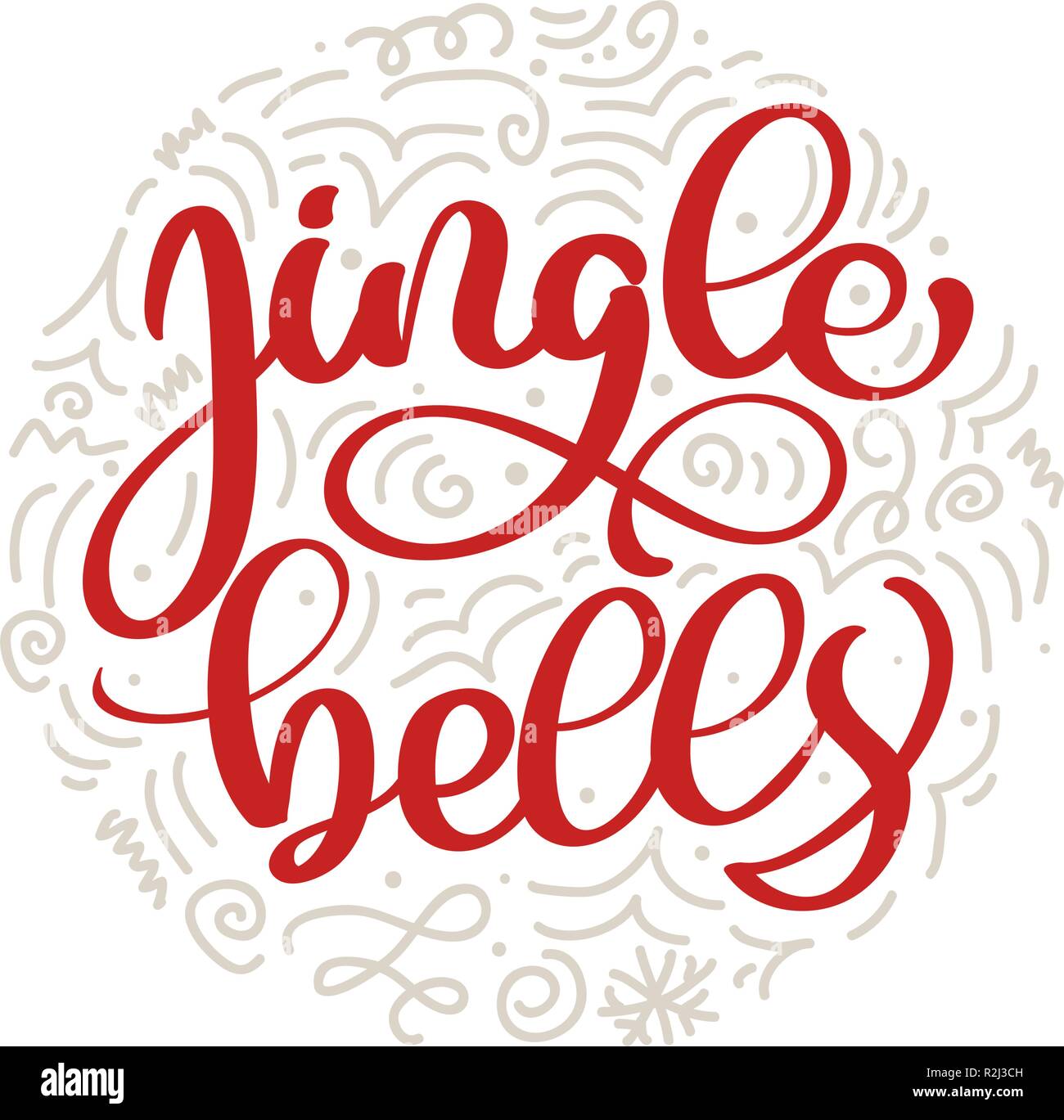 Jingle Bells Vintage Lettrage Calligraphie Noël Vecteur