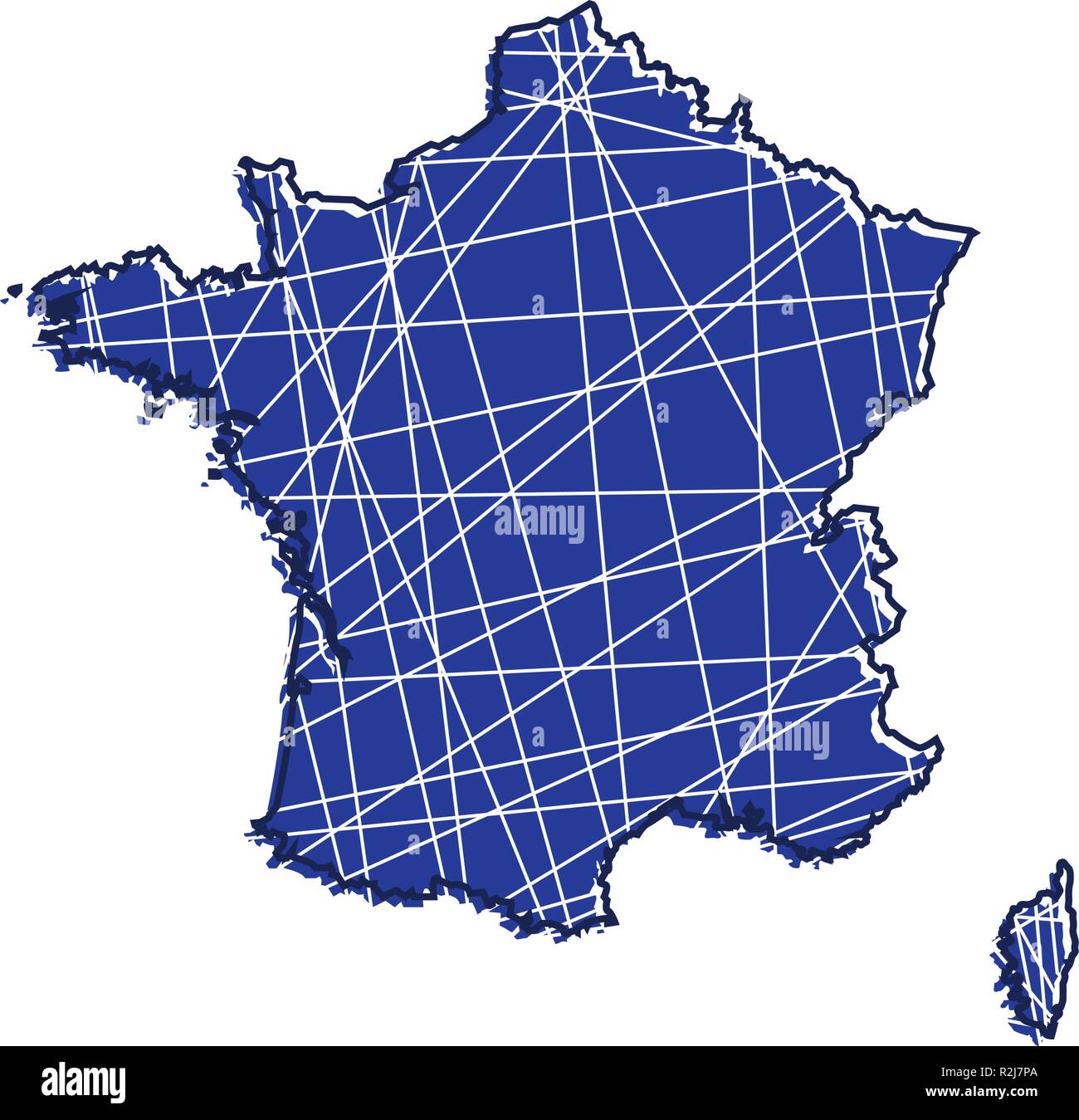 France carte de couleur Illustration de Vecteur