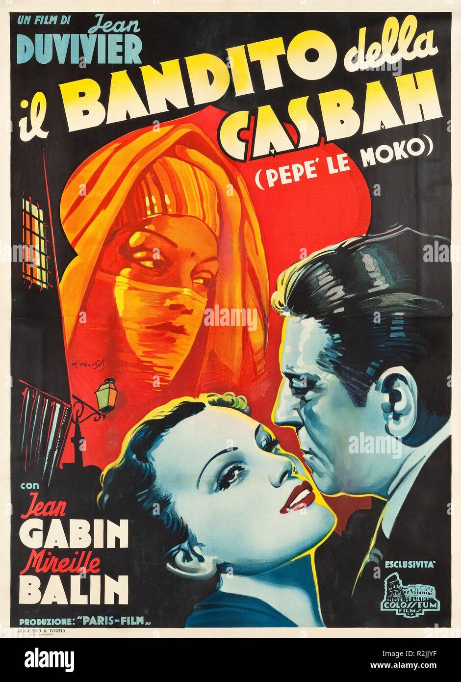 Pépé le Moko Année : 1937 - France Réalisateur : Julien Duvivier Line Noro, Jean Gabin, Mireille Balin Poster (IL) Banque D'Images