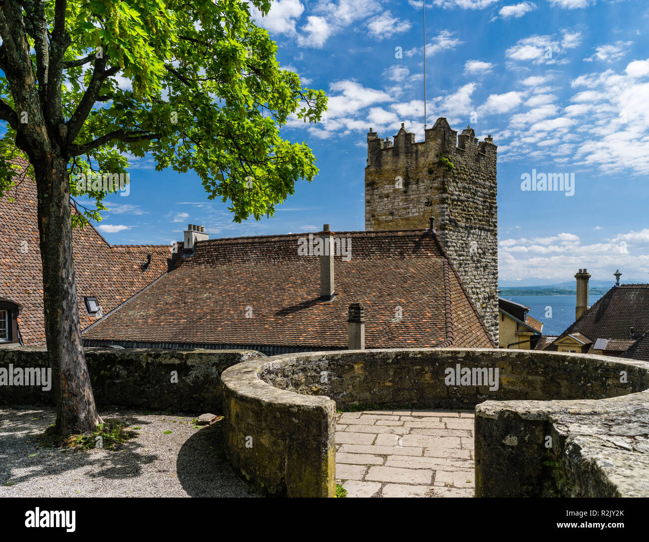 Enceinte fortifiée Château Neuchâtel Banque D'Images