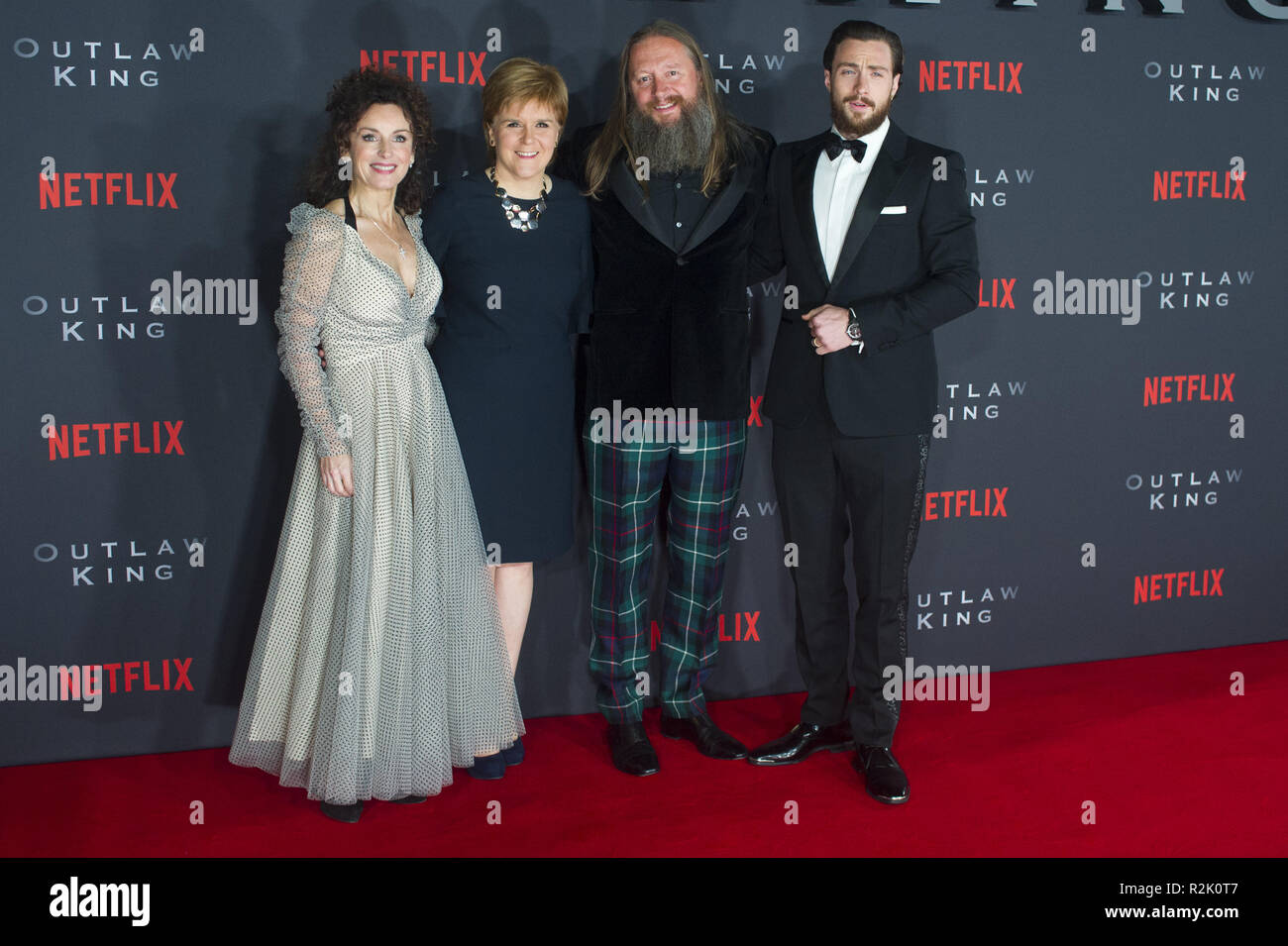 Les célébrités assister à la première de 'Outlaw écossais King' au cinéma Vue à l'Omni Centre. Avec : Gillian Berrie, Nicola Sturgeon, David Mackenzie, Aaron Taylor-Johnson Où : Édinbourg, Royaume-Uni Quand : 19 Oct 2018 : Crédit d'Euan Cherry/WENN Banque D'Images