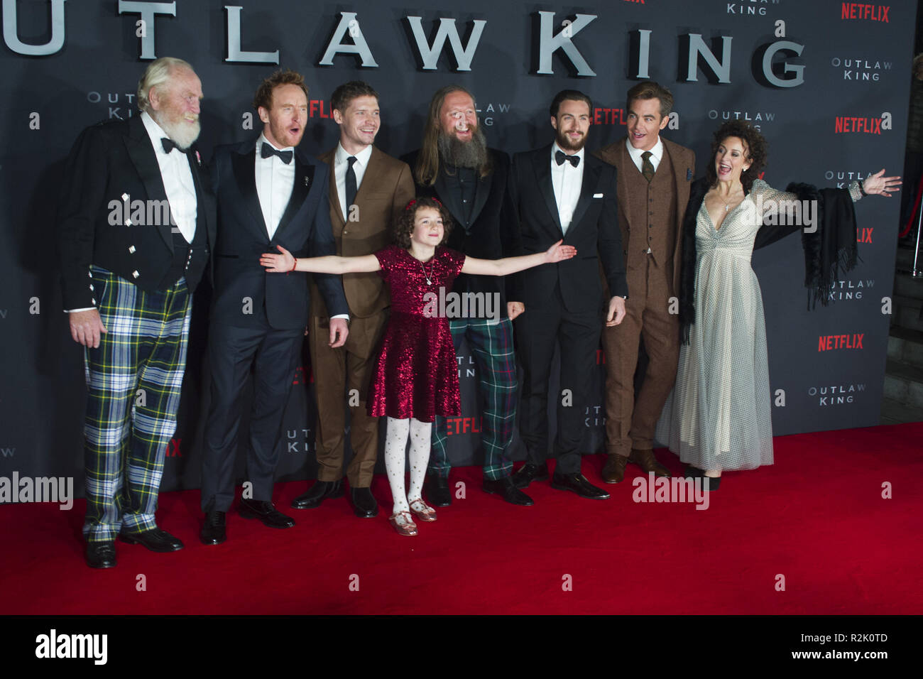 Les célébrités assister à la première de 'Outlaw écossais King' au cinéma Vue à l'Omni Centre. Avec : James Cosmo, Tony Curran, Billy Howie, Josie O'Brien, David Mackenzie, Aaron Taylor-Johnson, Chris Pine, Gillian Berrie Où : Édinbourg, Royaume-Uni Quand : 19 Oct 2018 : Crédit d'Euan Cherry/WENN Banque D'Images