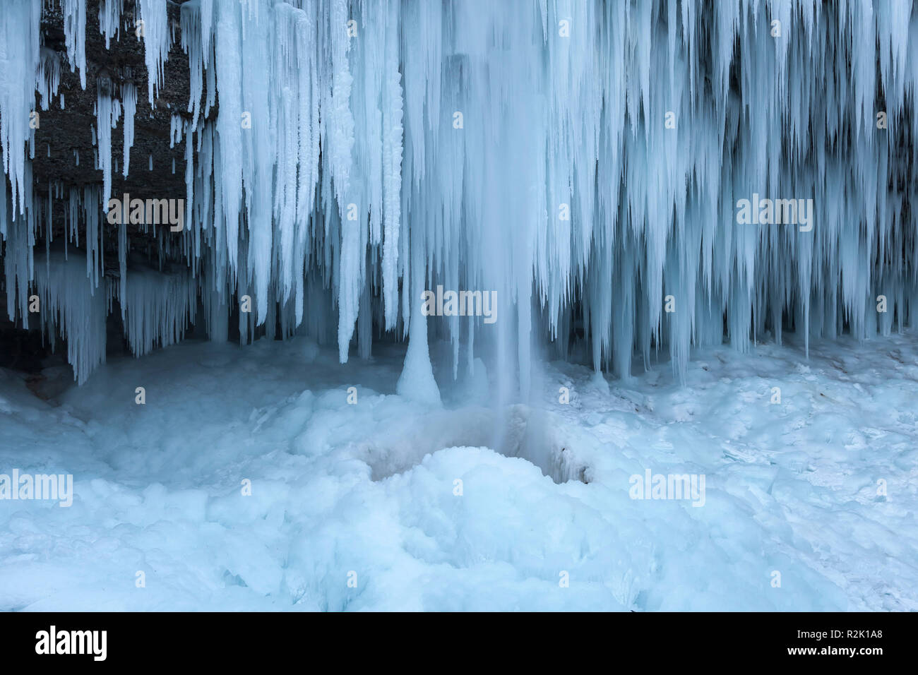 Cascade de glace en Slovénie Banque D'Images