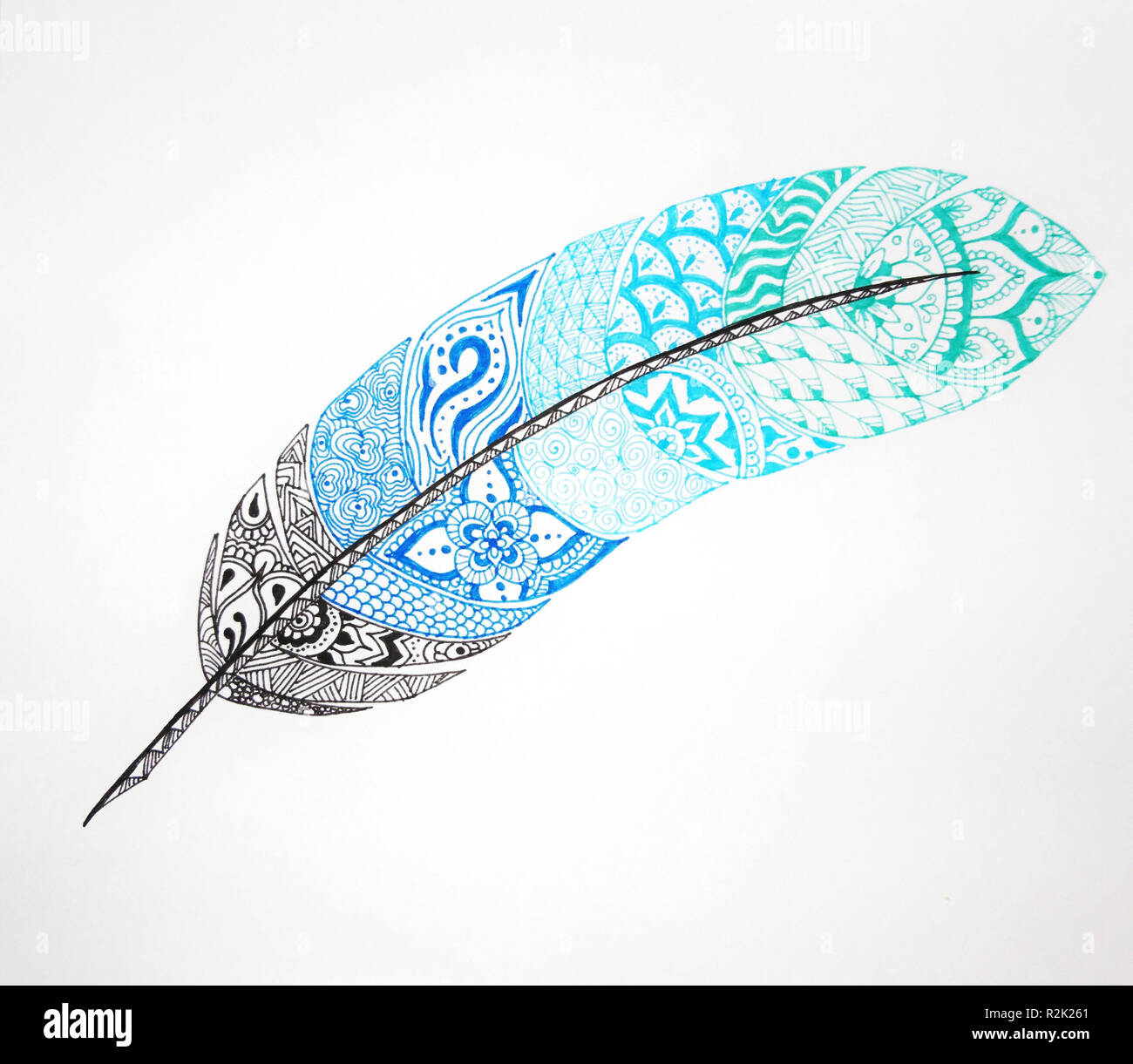 Feather, dessiné, le motif Banque D'Images