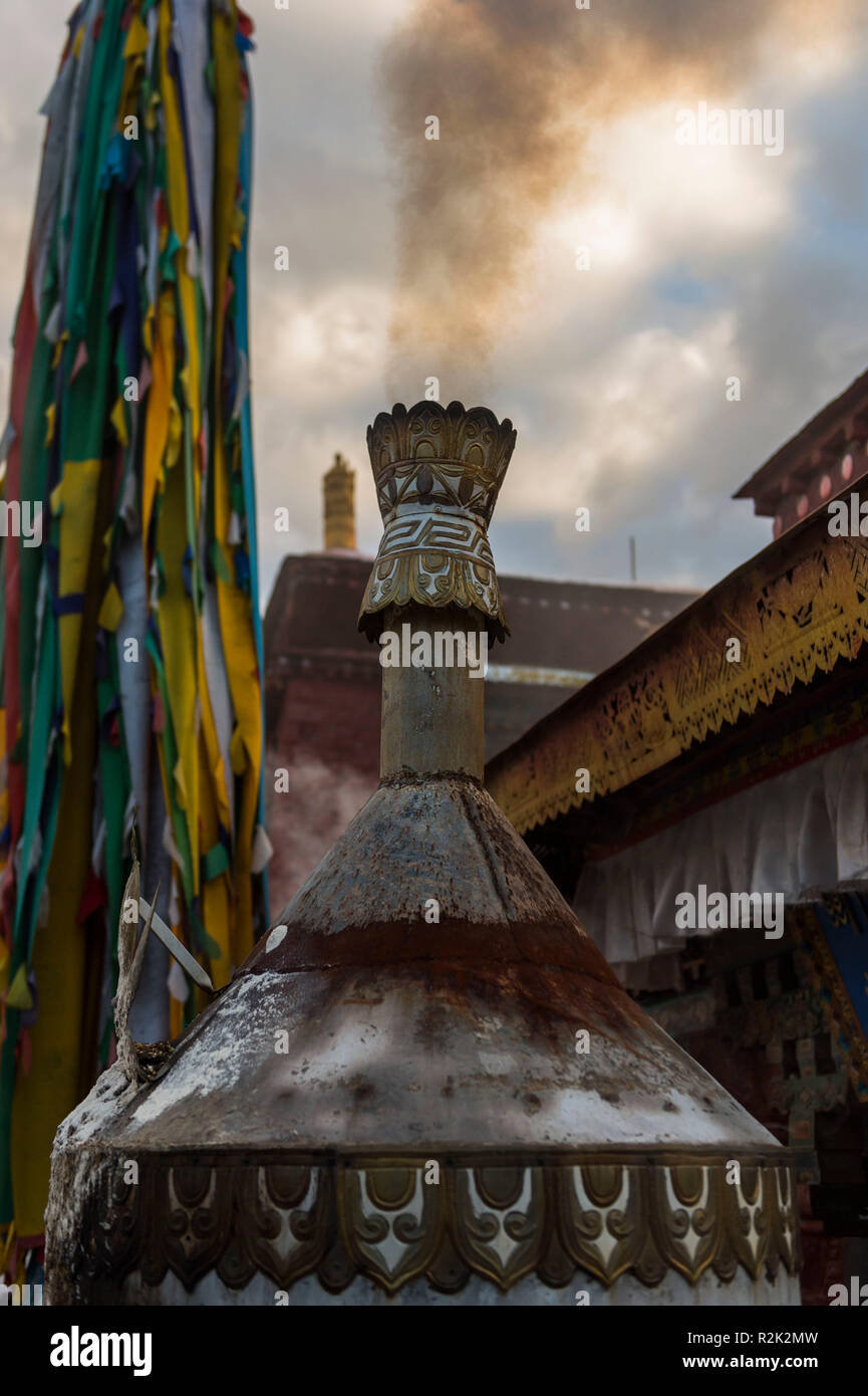 Monastère de Ganden Choekhor Tsethang, Banque D'Images