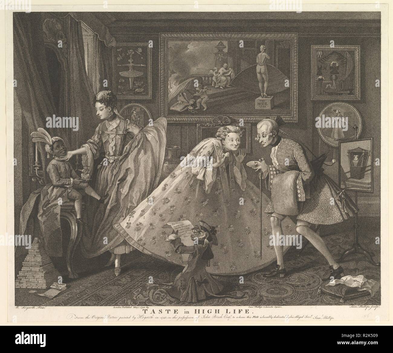 Goût dans grande vie. Artiste : Après William Hogarth (britannique, Londres 1697-1764 Londres). Fiche Technique Dimensions : (découpés à l'assiette) : ligne 15 1/16 x 18 1/8 in. (38,2 x 46 cm). Graveur : gravée par Samuel Phillips (1797-1808), actif britannique. Date : 1 mai 1798. Musée : Metropolitan Museum of Art, New York, USA. Banque D'Images