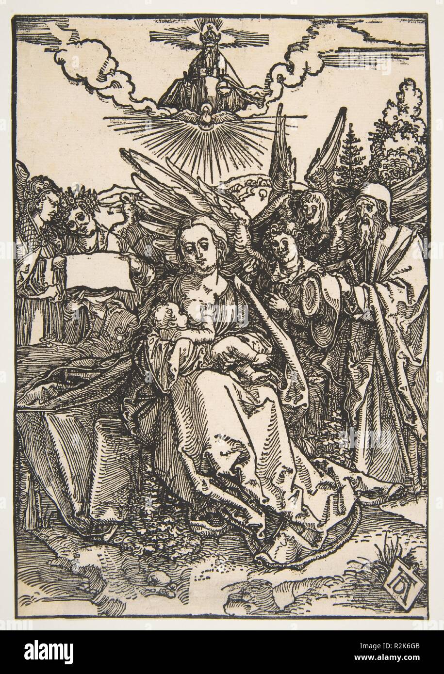 La Sainte Famille avec cinq anges. Artiste : Albrecht Dürer (Nuremberg, Allemagne Nuremberg 1471-1528). Fiche technique : Dimensions : 8 7/8 x 5 9/16 in. (21,7 x 14,9 cm). Date : ca. 1503. Musée : Metropolitan Museum of Art, New York, USA. Banque D'Images
