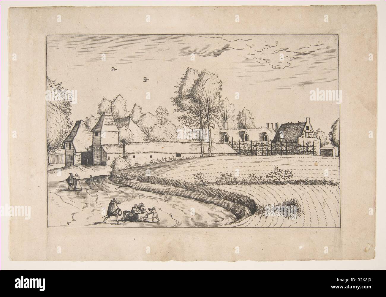 Maisons de Pays, en couple et un champ à l'avant-plan, de la série Les petits paysages (Praediorum Villarum). Artiste : Johannes van Doetecum l'ancien (active, Russisch 1554-ca. 1600, décédé 1605) ; Lucas van Doetecum (active, Russisch 1554-72, est mort avant 1589) ; Après le maître des petits paysages (16ème siècle), Russisch. Dimensions : 6 7/8 x 9 13/16 in. (17,5 x 25 cm). Ancienne Attribution : autrefois attribués à Pieter Bruegel l'ancien (Breda, Russisch ( ?) ca. 1525-1569 Bruxelles). Series/portefeuille : Praediorum Villarum (petits paysages). Date : 1559-61. Musée : rencontré Banque D'Images