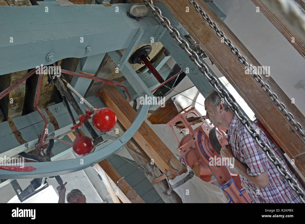 Maud Foster Moulin, Boston, Lincolnshire, Royaume-Uni. Un moulin à farine de travail qui fonctionne comme une entreprise à l'aide d'anciennes méthodes de production Banque D'Images