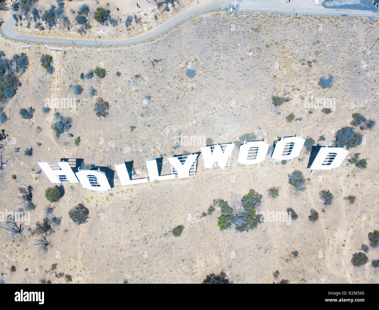 Le panneau Hollywood situé en Californie, USA Banque D'Images