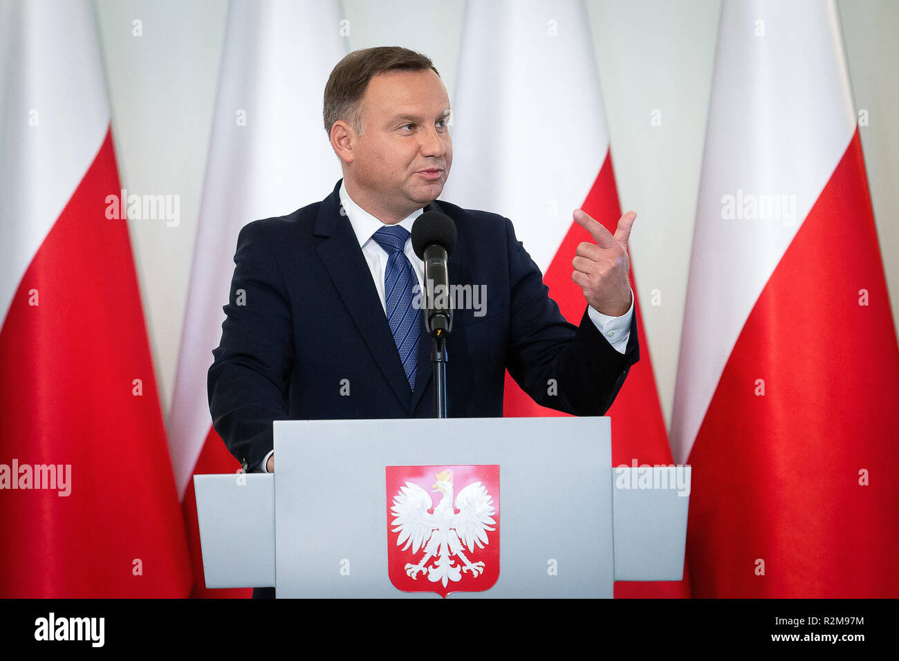 Le Président Andrzej Duda à Varsovie, Pologne, le 12 septembre 2018 Banque D'Images