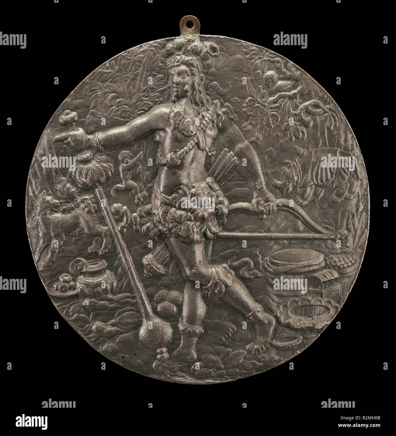 L'Amérique. En date du : ch. 1600/1625. Dimensions : hors tout : 17,2 cm (6 3/4 in.). Médium : alliage de plomb. Musée : National Gallery of Art, Washington DC. Auteur : l'allemand ou du 17ème siècle Russisch. Banque D'Images