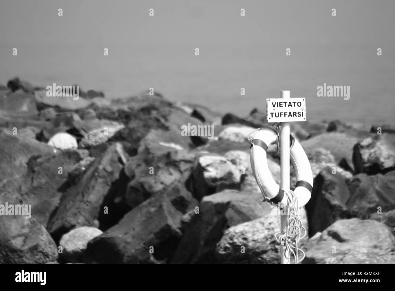 Vietato tuffarsi Banque D'Images