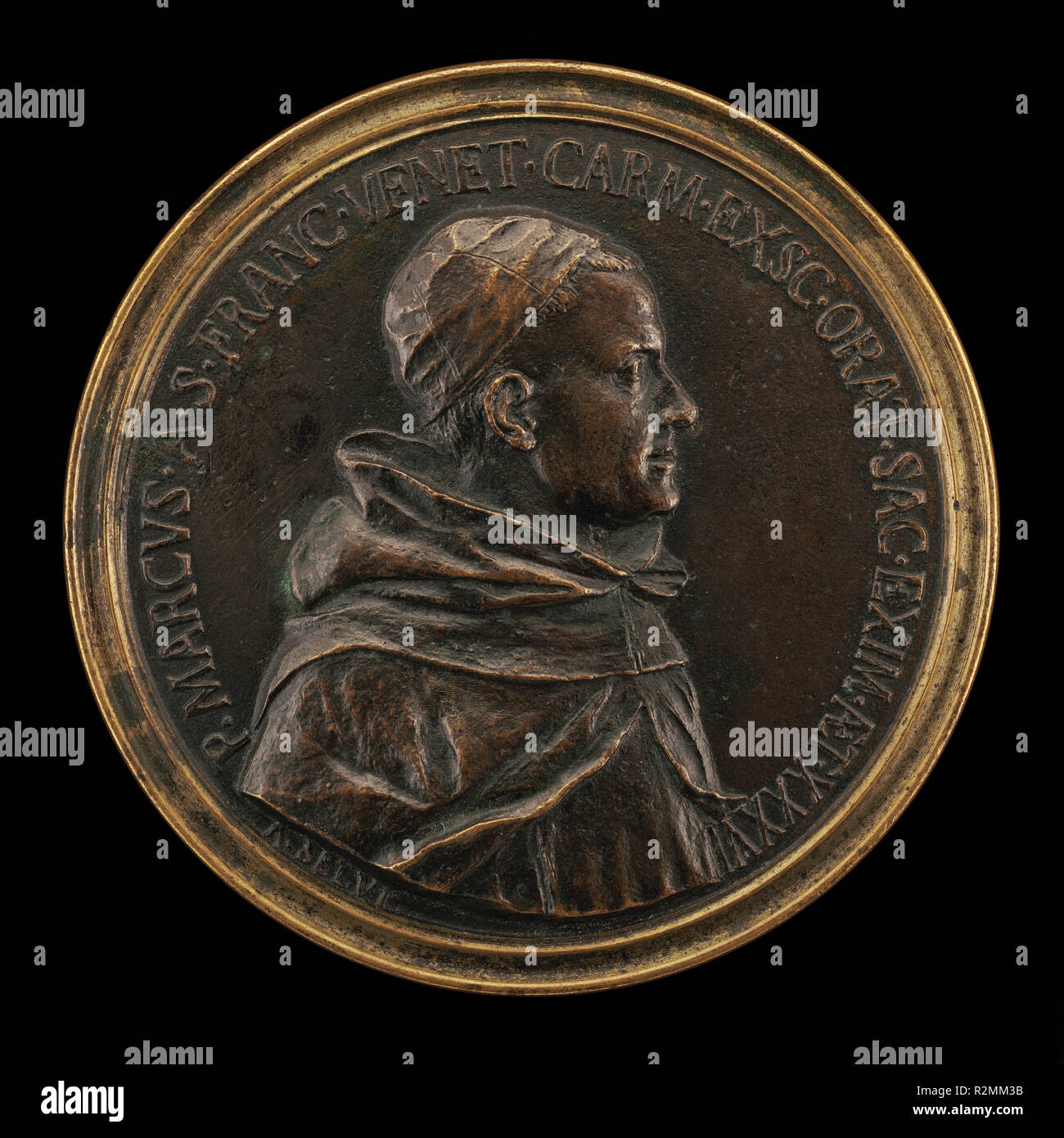 Giancarlo Rossetti, 1712-1793, prédicateur Carme Padre Marco di San Francesco [avers]. En date du : 1748. Dimensions : hors tout (diamètre) : 8.66 cm (3 7/16 po). Technique : bronze. Musée : National Gallery of Art, Washington DC. Auteur : Antonio Francesco Selvi. Banque D'Images