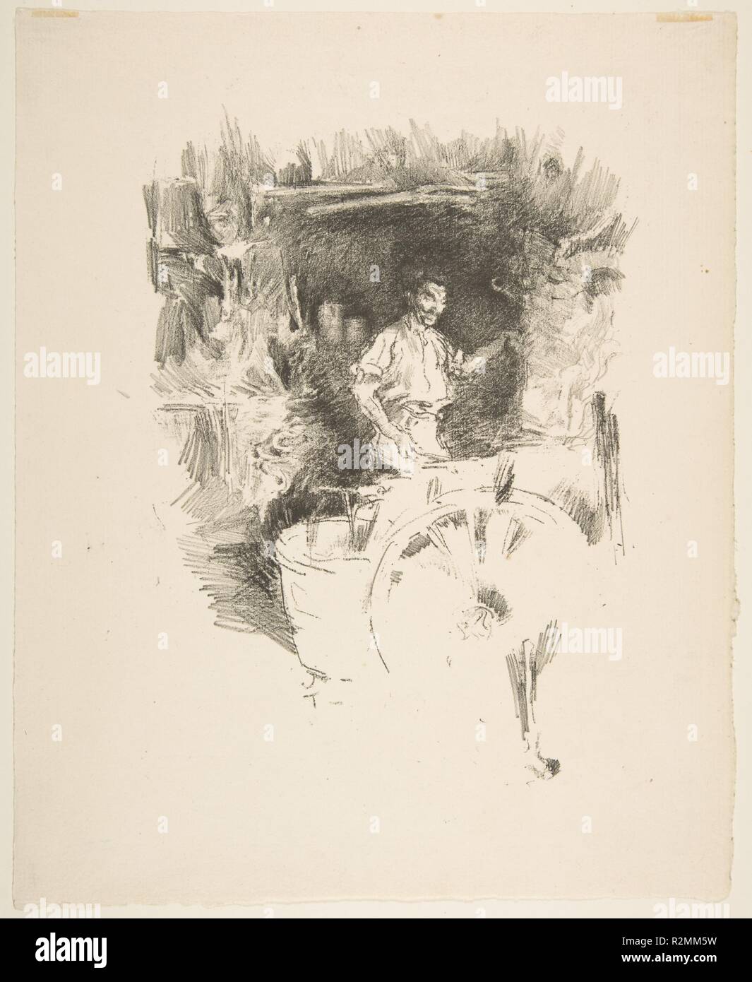 Le forgeron. Artiste : James McNeill Whistler (américain, Lowell, Massachusetts 1834-1903 Londres). Image : 8 Dimensions : 11/16 × 6 9/16 in. (22 × 16,7 cm) : Feuille 11 x 9 in. (27,9 × 22,9 cm). Date : 1895-96. Musée : Metropolitan Museum of Art, New York, USA. Banque D'Images