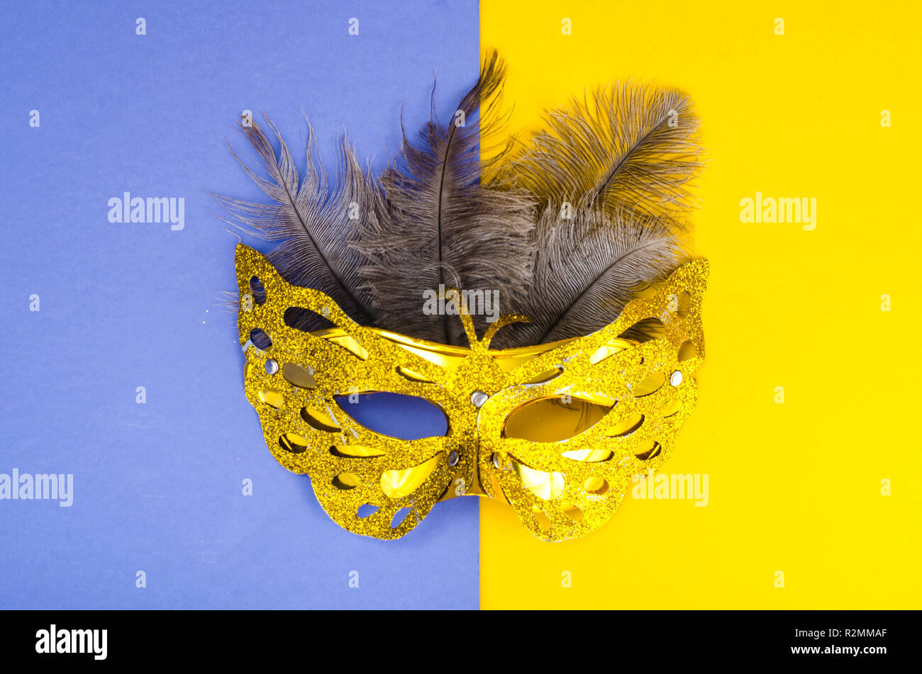 Masque de carnaval avec des plumes d'autruche, Mardi Gras. Studio Photo  Photo Stock - Alamy