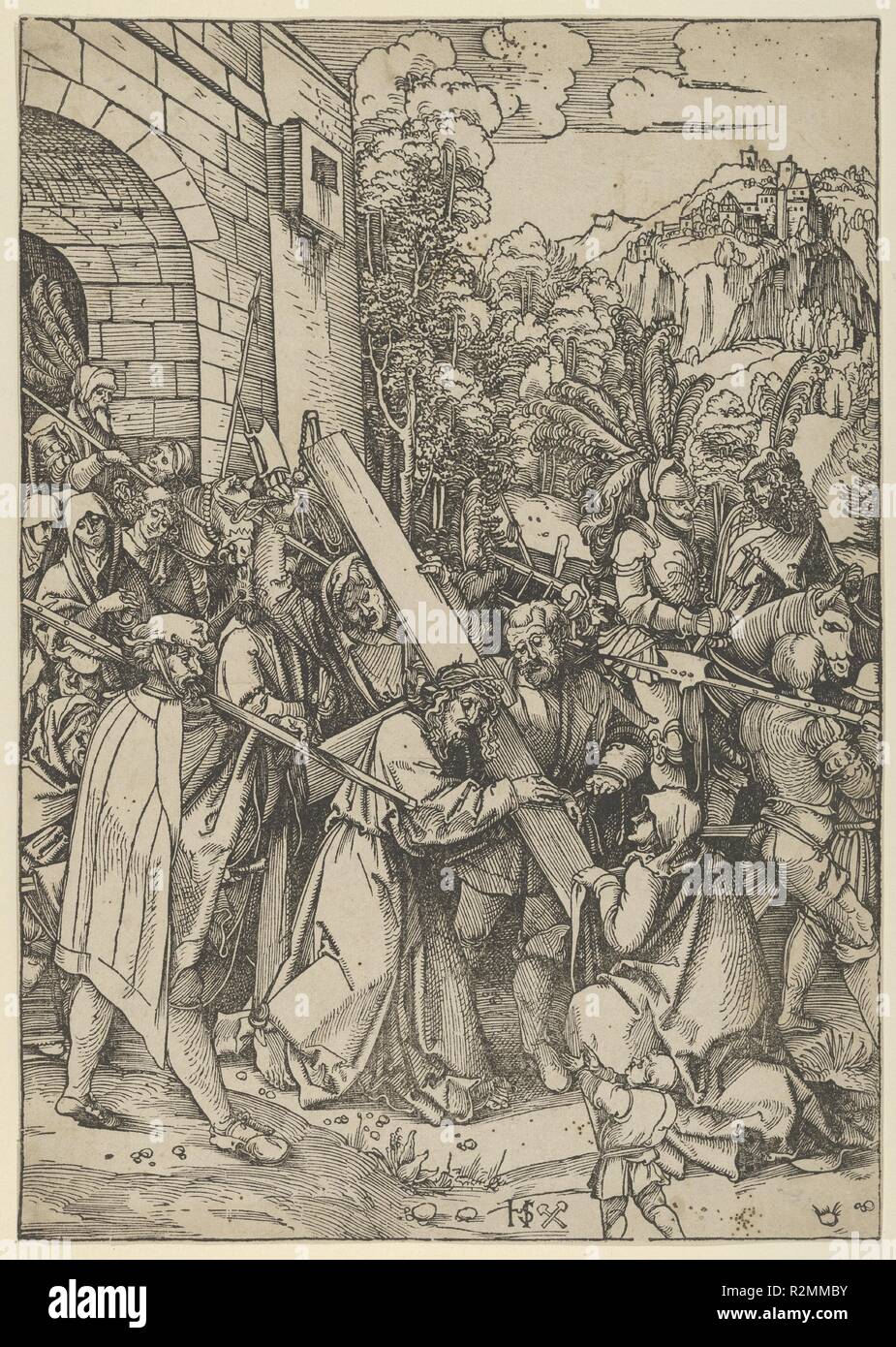 La valeur comptable de la Croix. Artiste : Hans Schäufelein (allemand, Nuremberg ca. 1480-ca. 1540 Nördlingen). Fiche Technique : Dimensions : 11 × 15/16 8 7/16 in. (30,3 × 21,4 cm). Musée : Metropolitan Museum of Art, New York, USA. Auteur : Hans Schäufelein. Leonard Hans Schäufelein. Banque D'Images