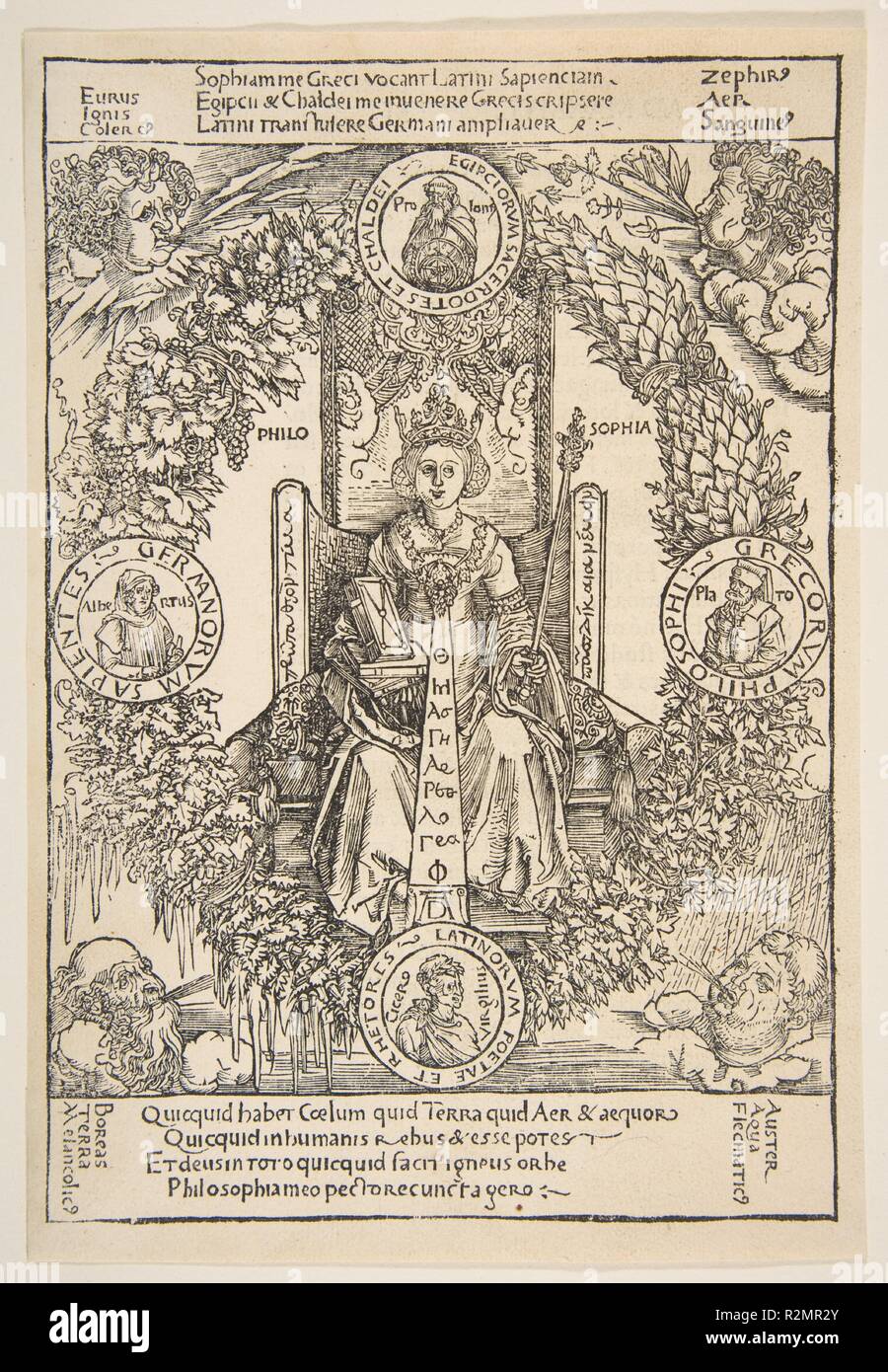 La philosophie. Artiste : Albrecht Dürer (Nuremberg, Allemagne Nuremberg 1471-1528). Fiche technique : Dimensions : 8 1/2 x 5 13/16 in. (21,7 x 14,8 cm). Date : n.d.. Musée : Metropolitan Museum of Art, New York, USA. Banque D'Images