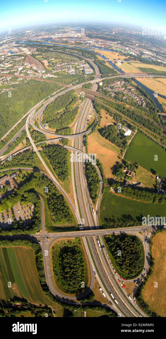 Duisburg Kaiserberg Spaghetti junction A40 et A3, RUHR.2010 - La nature morte sur l'A40, Mülheim an der Ruhr, Ruhr, Rhénanie du Nord-Westphalie, Allemagne, Europe, Banque D'Images