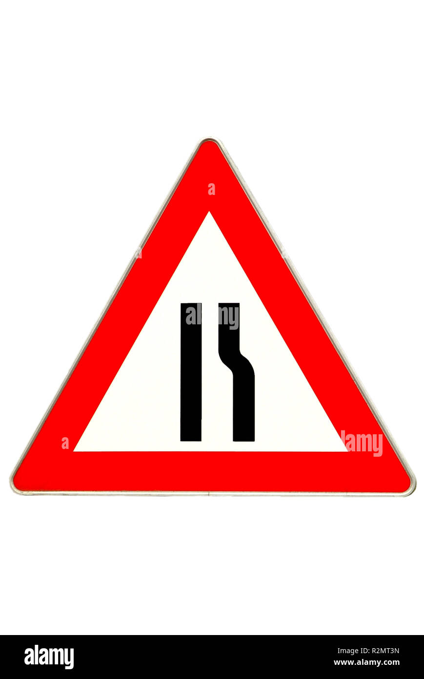 Panneau routier fermeture de voie Banque D'Images