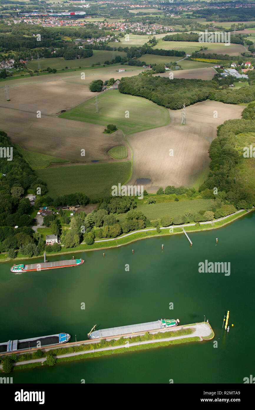 Vue aérienne, l'Emscher Art, Herne, Emscherkunst.2010, Œuvres à l'Emscher, Ruhr, Rhénanie du Nord-Westphalie, Allemagne, Europe, Banque D'Images