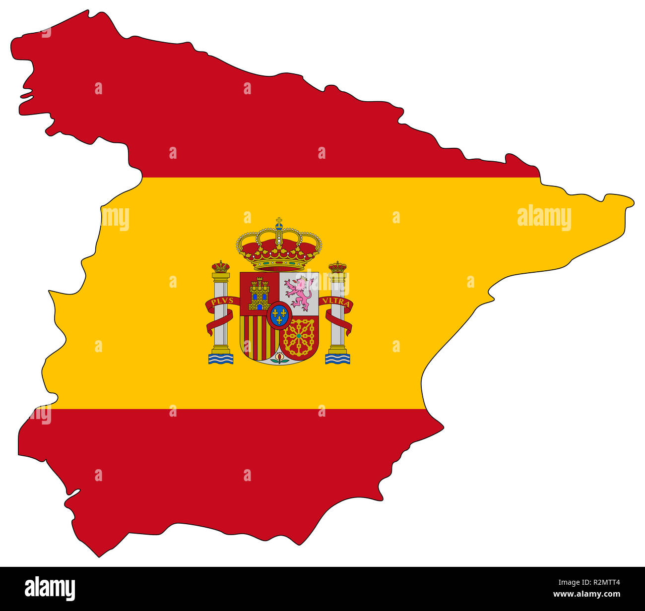 Carte de l espagne dans des couleurs nationales banque d images photo