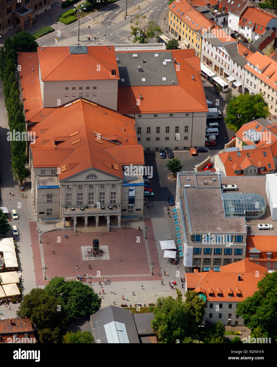 Vue aérienne, opéra, théâtre, B7 4, Weimar, Thuringe, Allemagne, Europe, Banque D'Images