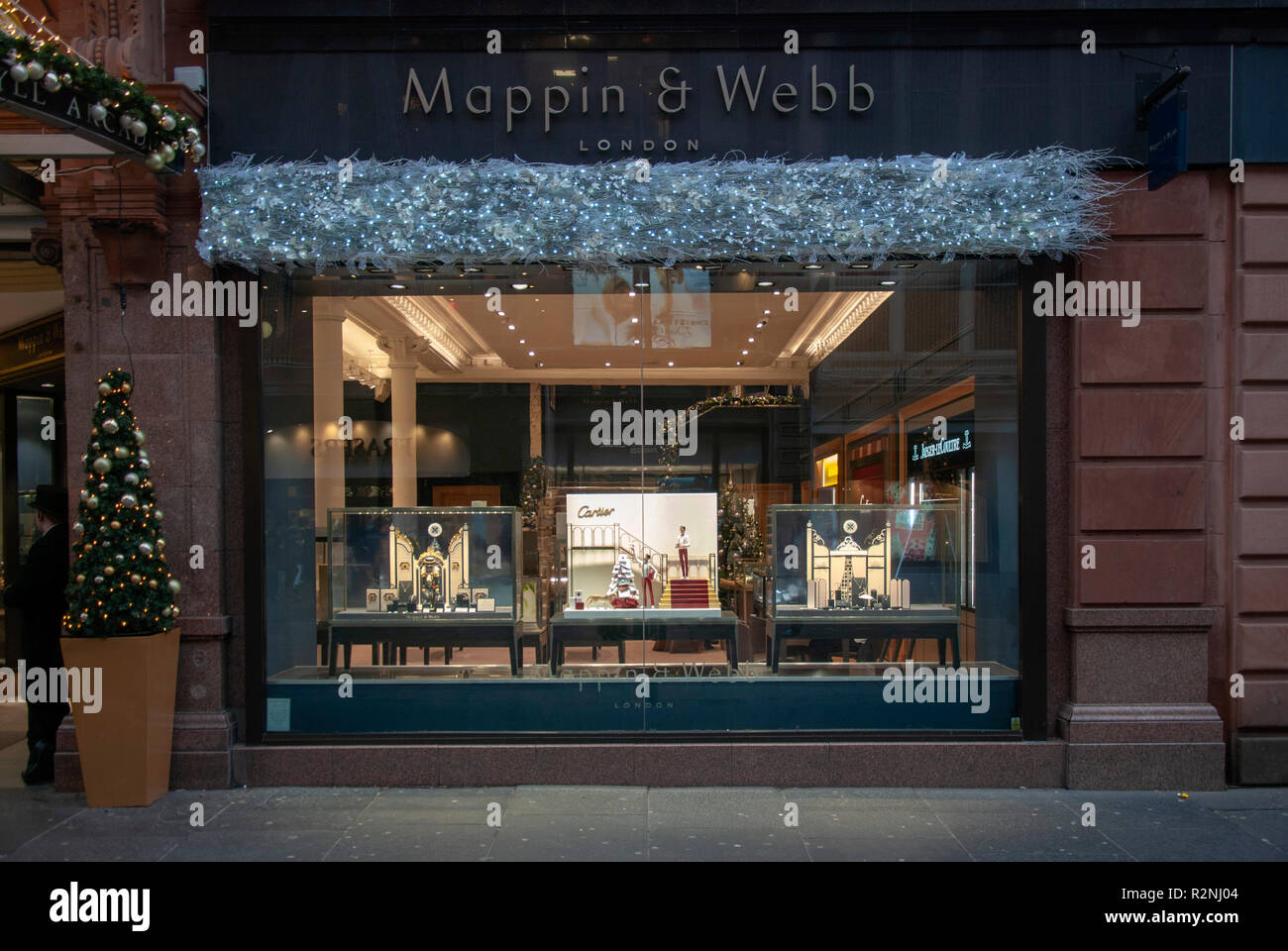 Mappin et Webb Store Buchanan Street Glasgow Ecosse Royaume-Uni Vue extérieure de mappin & webb London Jewellery shop store bijoutiers/Xmas Banque D'Images
