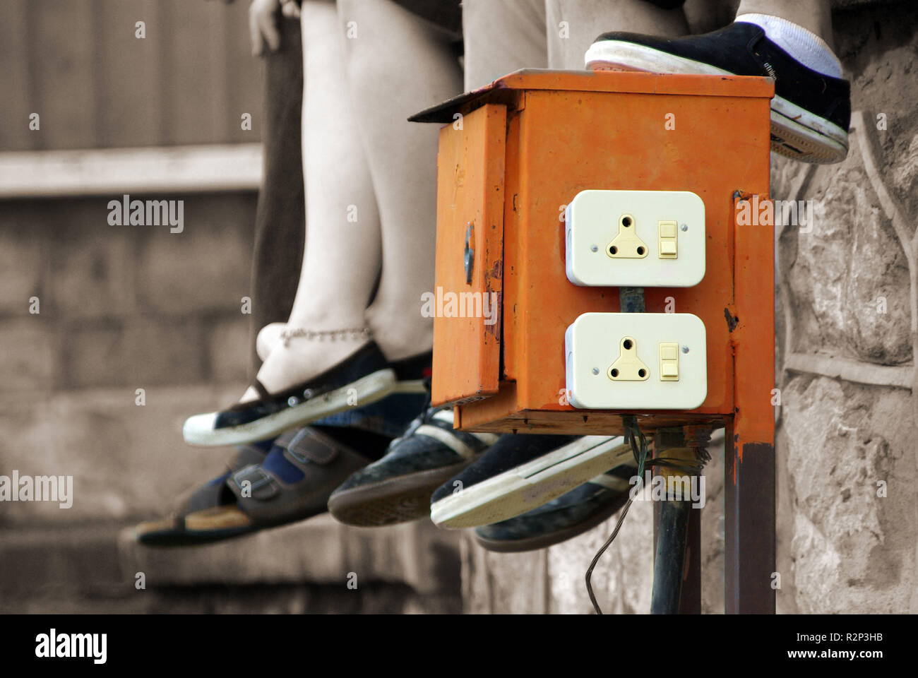 Fort de l'électricité et des chaussures Banque D'Images