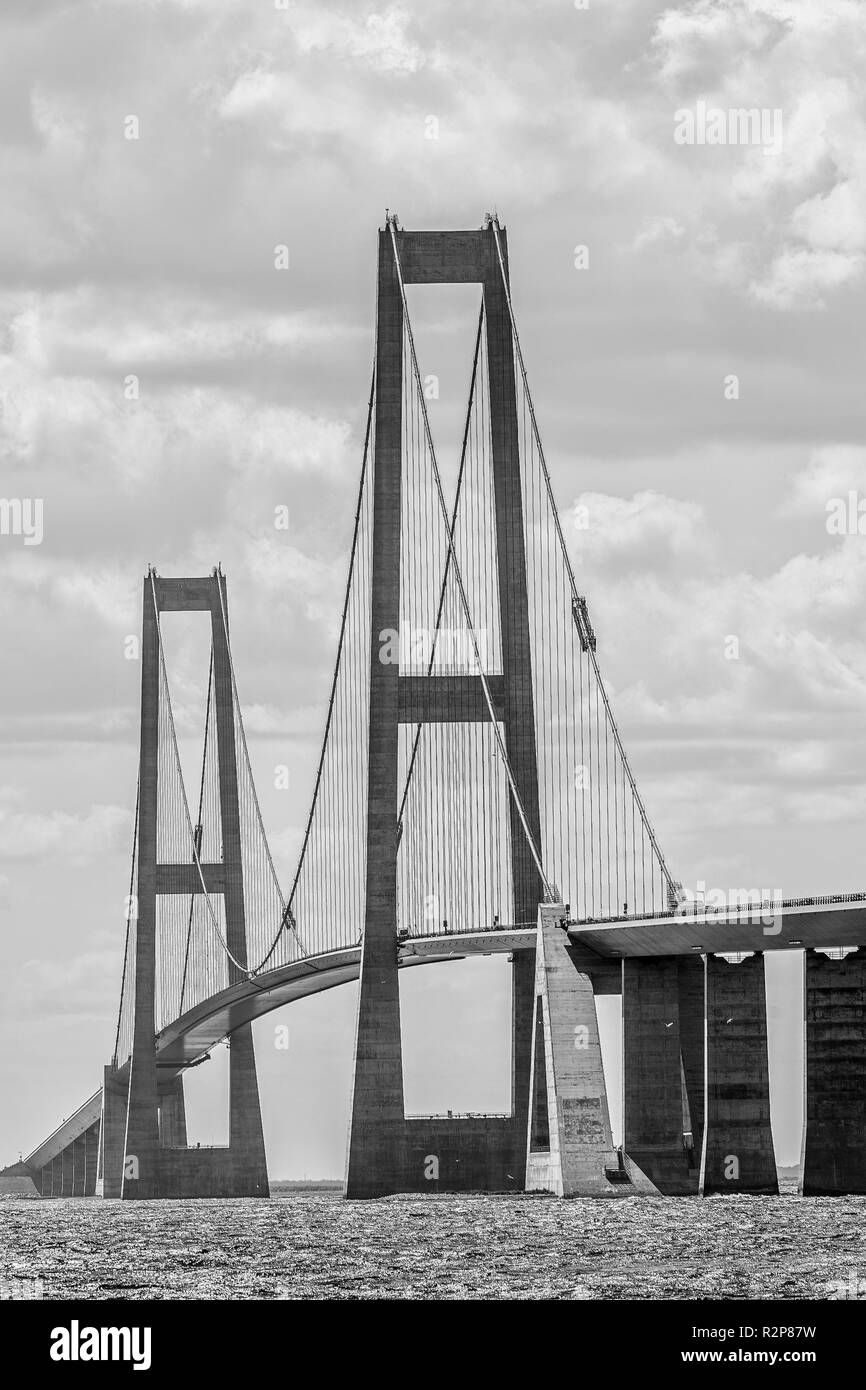 Pont du Grand Belt entre les îles de la Nouvelle-Zélande et de l'île de Fionie. Danemark Banque D'Images