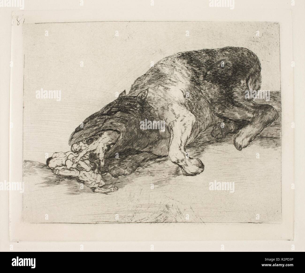 Francisco de Goya y Lucientes / 'Fierce Monster !". 1814 - 1815. L'eau-forte, burin, pointe sèche sur papier crème continue. Musée : Musée du Prado, Madrid, España. Banque D'Images