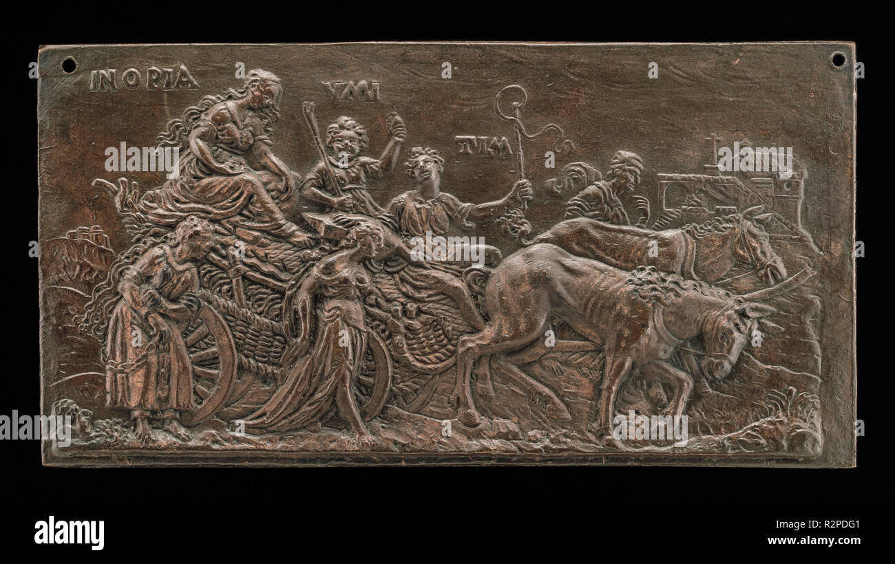 Le Triomphe de la pauvreté. En date du : ch. 1600. Dimensions : hors tout : 6,5 x 12,6 cm (2 9/16 x 4 15/16 in.) Poids brut : 140 gr. Technique : bronze. Musée : National Gallery of Art, Washington DC. Auteur : allemand ou du Sud 17ème siècle Russisch. Banque D'Images