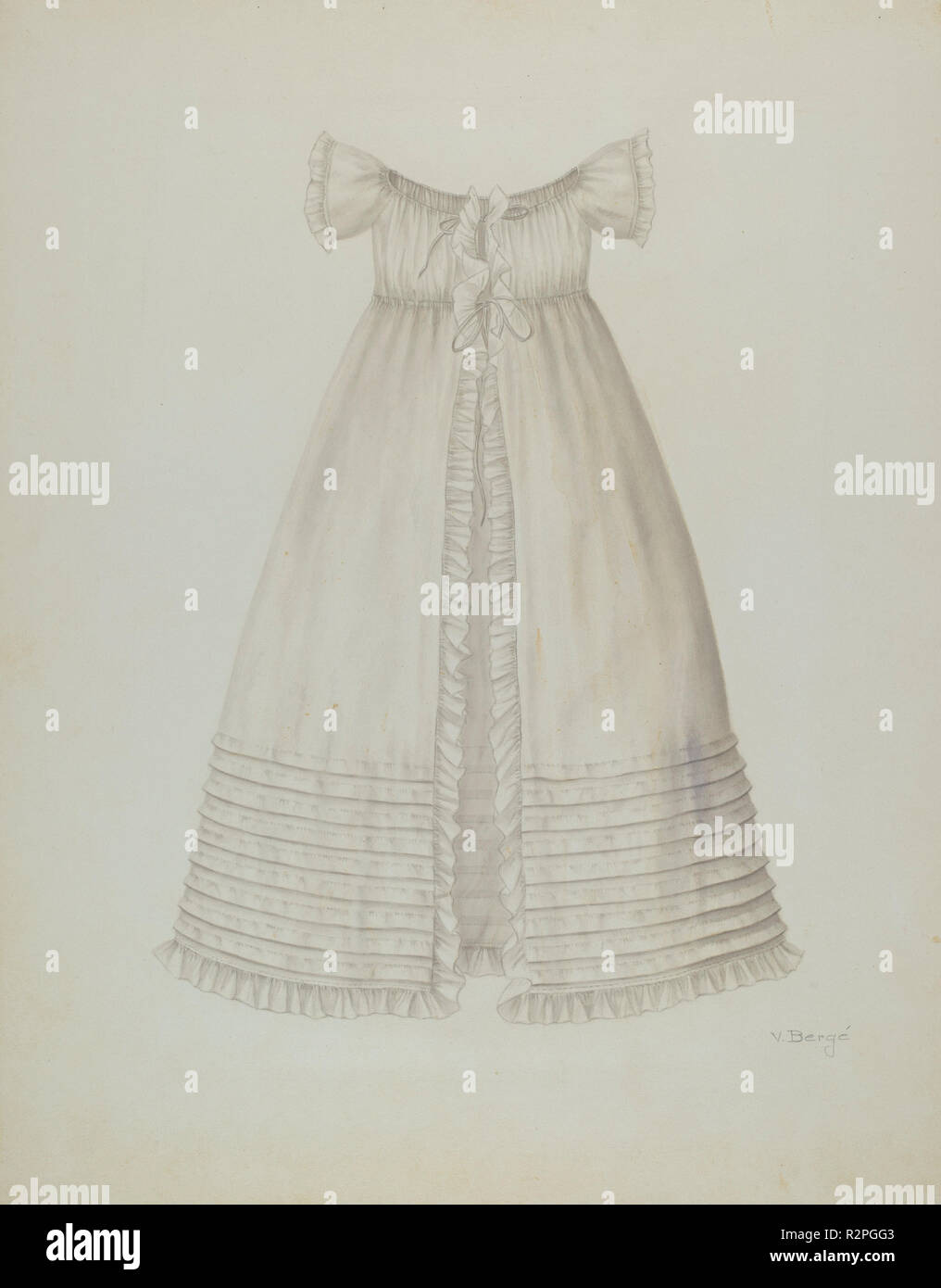 Robe de baptême. En date du : ch. 1939. Dimensions : hors tout : 45,9 x 36,6 cm (18 1/16 x 14 7/16 po.). Médium : aquarelle et graphite sur carton. Musée : National Gallery of Art, Washington DC. Auteur : Virginia Berge. Banque D'Images