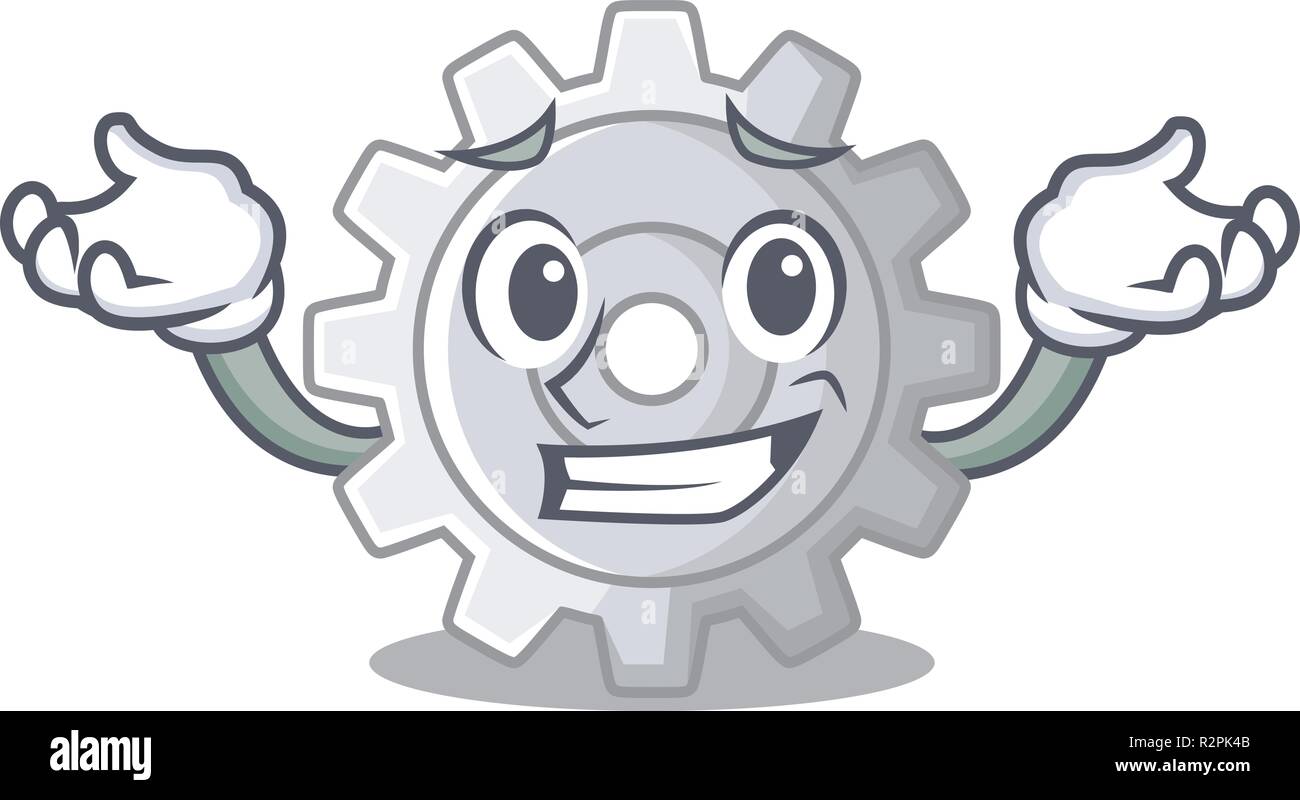 Grinning pignon sur la forme de caractère style drôle Illustration de Vecteur