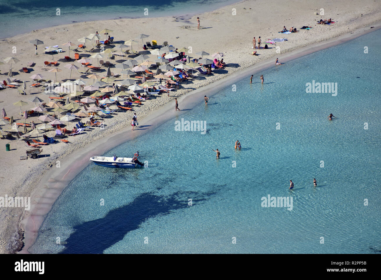 Lagon de balos et plage vue d'en haut sur l'île de Crète en Grèce Banque D'Images