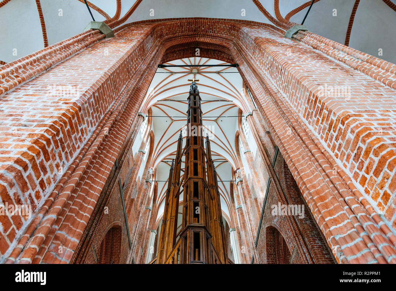 Vue de la nef de l'abside. Église Saint Pierre, Église luthérienne,Riga,Lettonie capitale, Saint Peter, Riga, Lettonie, Pays Baltes, Europe, St., Peter, Banque D'Images