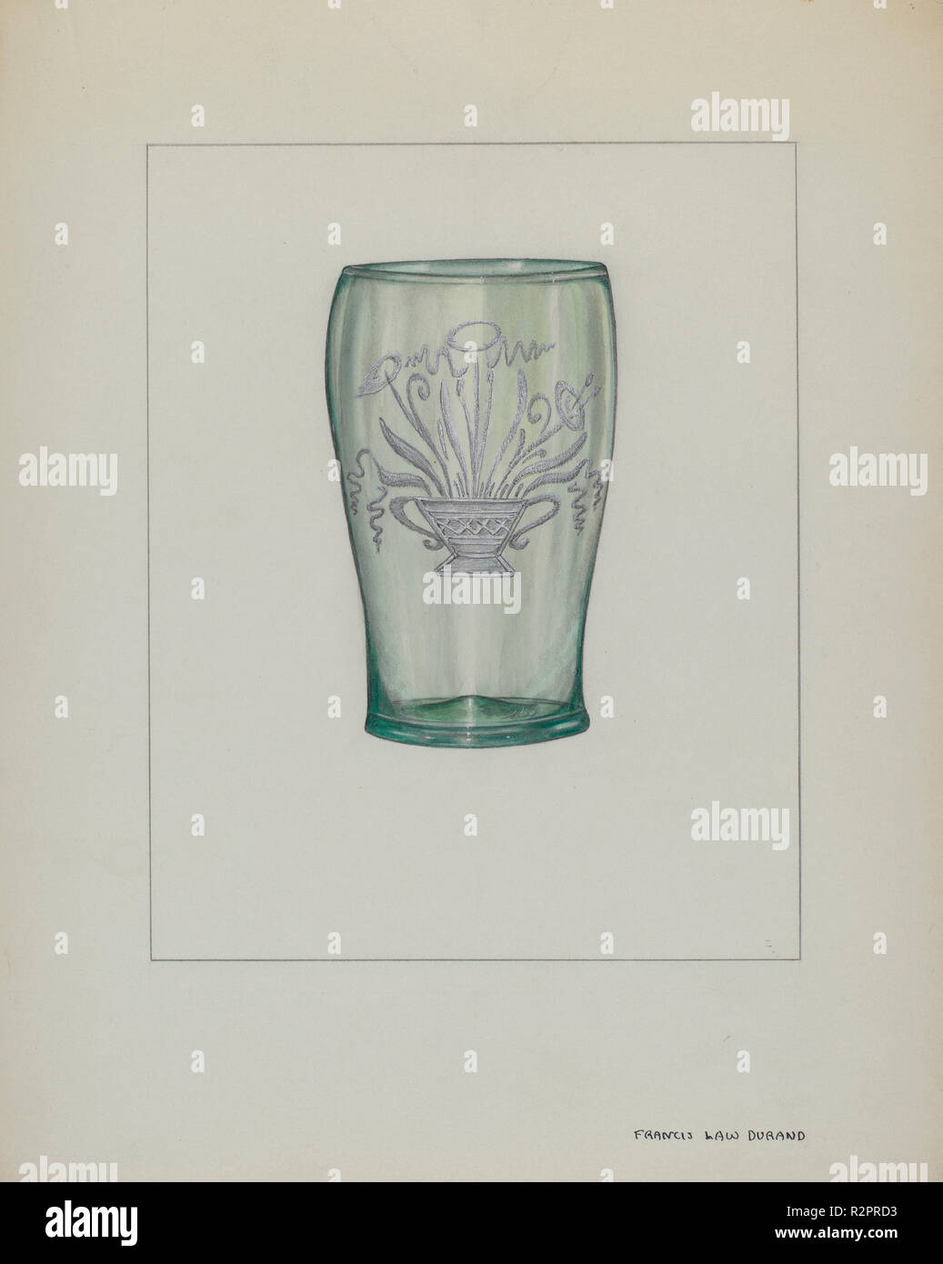 Retournez le verre. En date du : ch. 1937. Dimensions : hors tout : 29,5 x 22,8 cm (11 5/8 x 9 in.). Médium : Aquarelle, mine de plomb et gouache sur carton. Musée : National Gallery of Art, Washington DC. Auteur : Francis Law Durand. Banque D'Images