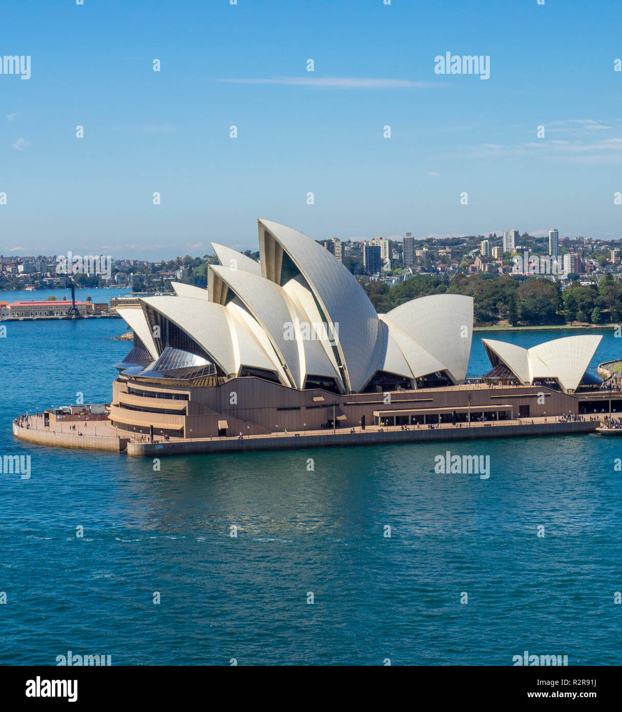 Sydney Opera House Bennelong Point sur le front de mer du port de Sydney NSW Australie. Banque D'Images