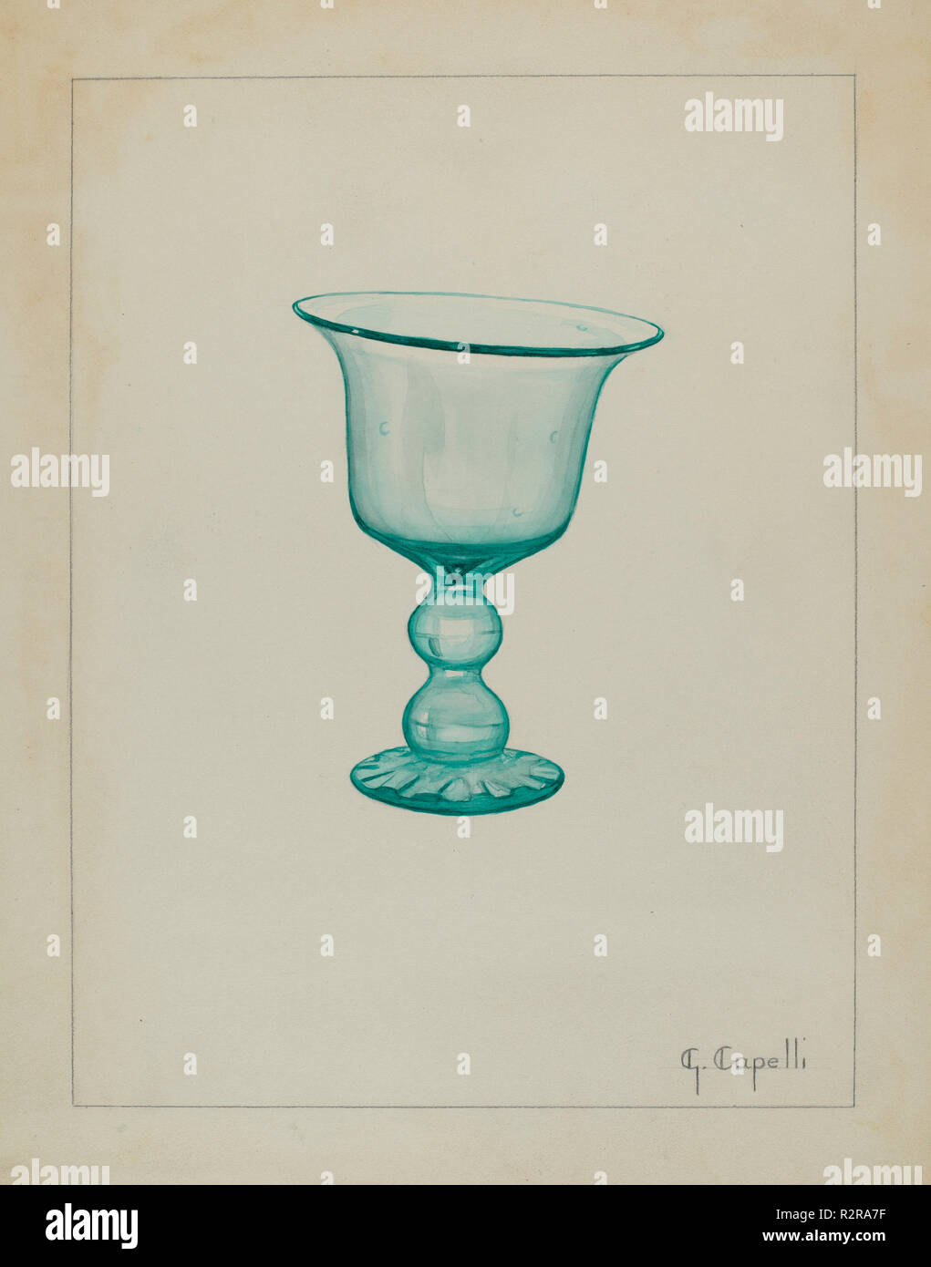 Goblet. En date du : ch. 1936. Dimensions : hors tout : 28,8 x 22,5 cm (11 7/8 x 8 5/16 in.). Médium : aquarelle et graphite sur carton. Musée : National Gallery of Art, Washington DC. Auteur : Giacinto Capelli. Banque D'Images