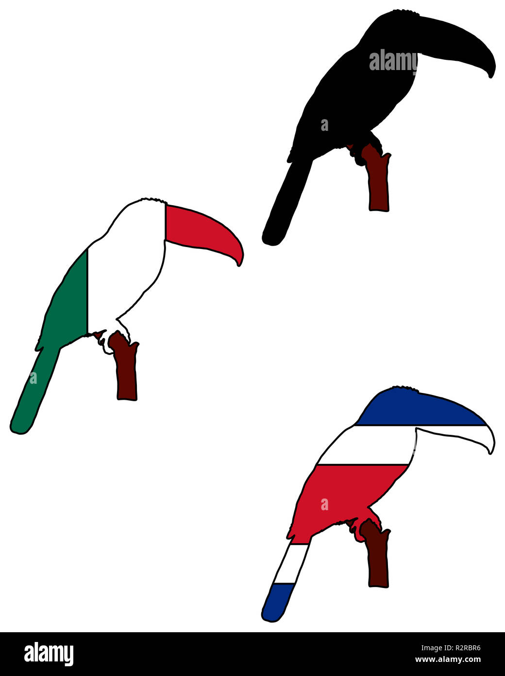 Drapeaux toucan Banque D'Images