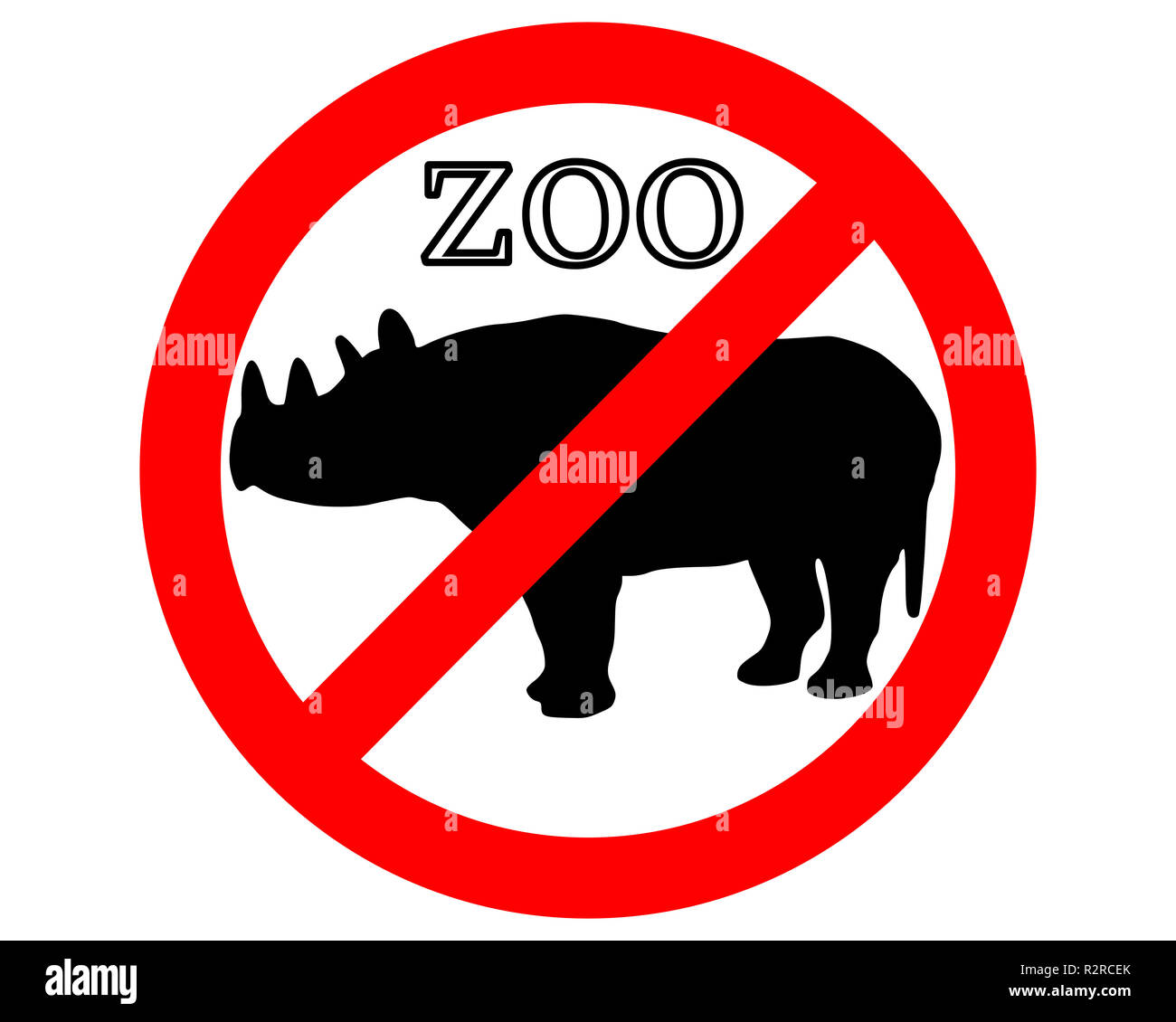 Le rhinocéros noir dans le zoo interdite Banque D'Images
