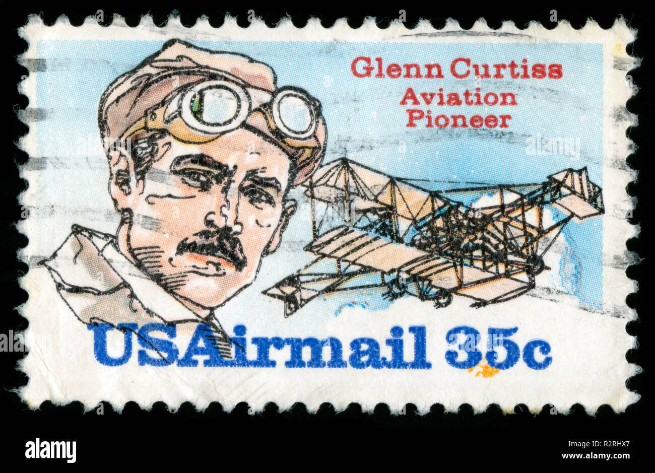 Timbre cachet de Etats-Unis d'Amérique (USA) dans la série des pionniers de l'Aviation publié en 1980 Banque D'Images