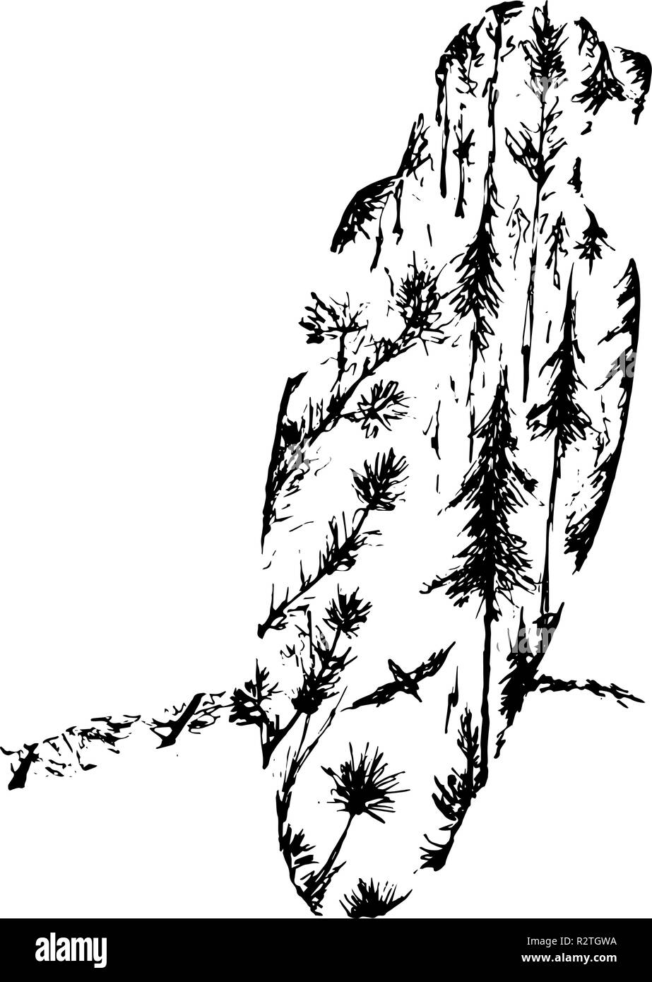 Plan pour la conception d'une forme d'aigle sur la forêt avec l'arrière-plan. Effet double exposition utilisé. Illustration de Vecteur