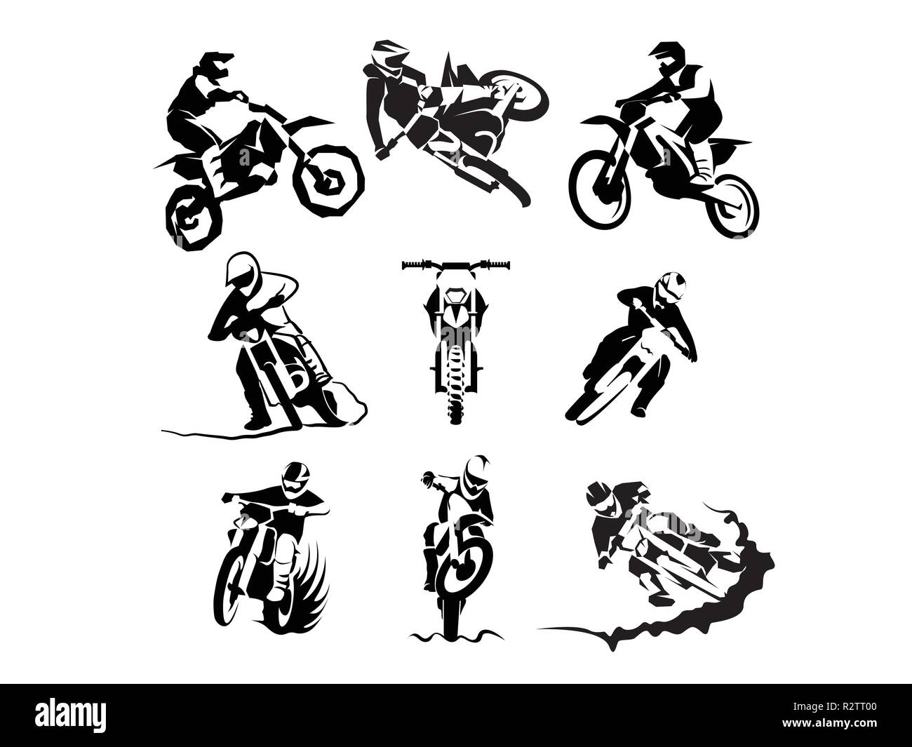 Moto extrême vector set 9x mx icin Illustration de Vecteur