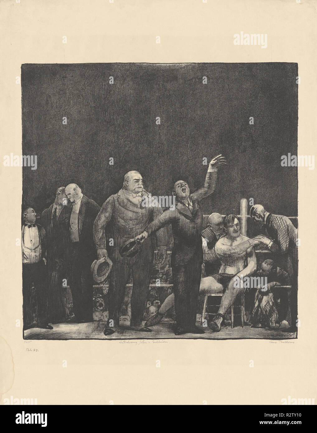 L'introduction de John L. Sullivan. En date du : 1916. Dimensions : image : 52,39 × 52,07 cm (20 5/8 x 20 1/2 in.). Technique : lithographie en noir. Musée : National Gallery of Art, Washington DC. Auteur : George Bellows. Banque D'Images