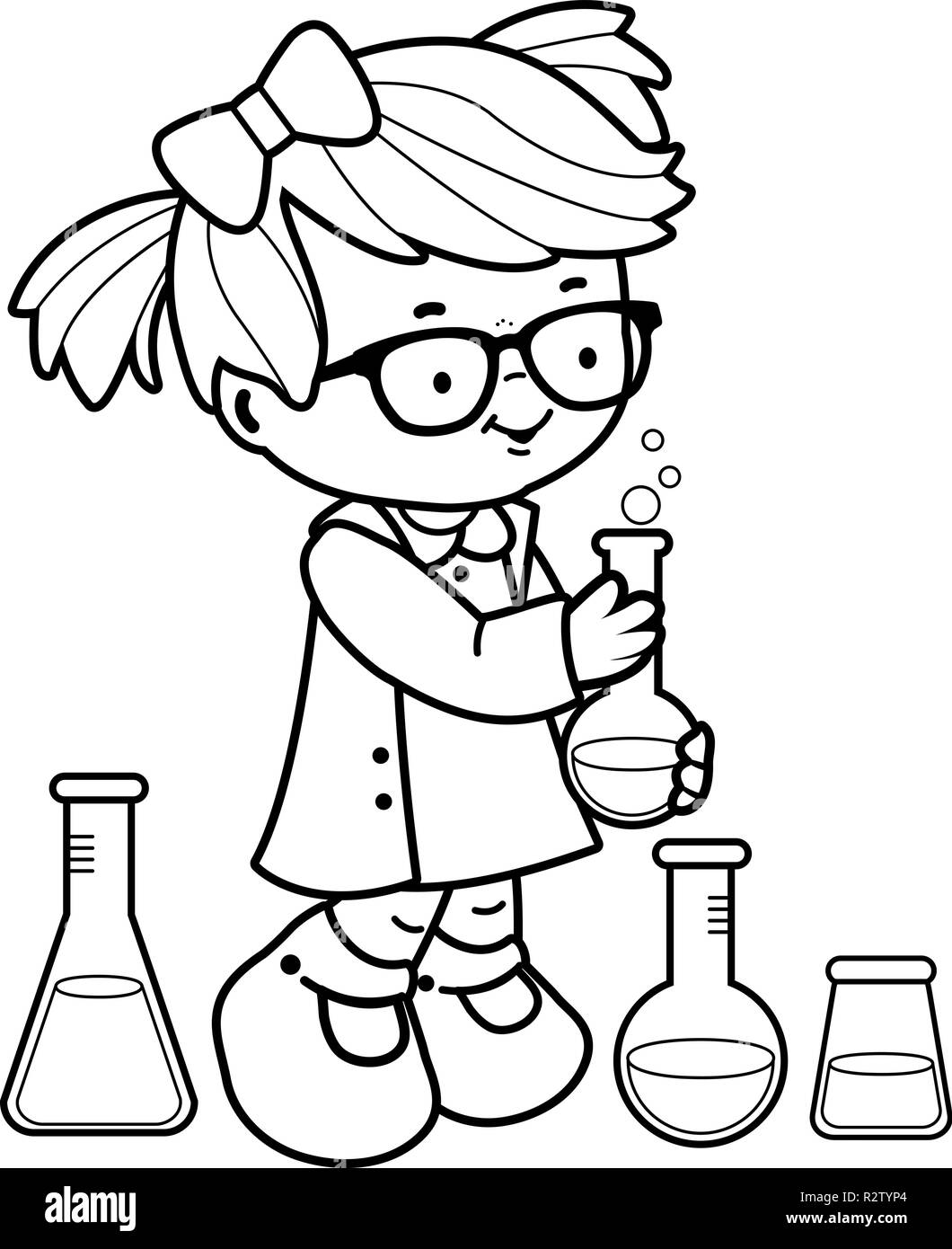 l'enfant apprend la chimie et la science en laboratoire avec l'enseignant  19865728 Photo de stock chez Vecteezy